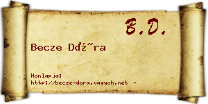 Becze Dóra névjegykártya